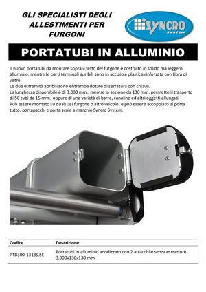 Portascale a soffitto per caricare le scale all'interno del furgone allestito.