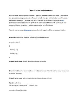 Actividades En Gobstones