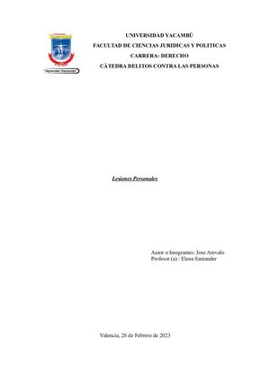Lesiones Contra Las Personas
