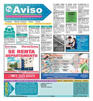 Tu Aviso 27 de agosto 2020