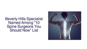 Becker's Names Beverly Hills Specialist Among Top 10 Spine Surgeons