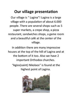 Presentation Of Our Village Town City