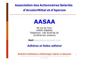 association des actionnaires salariés d'Arcelormittal et Aperam