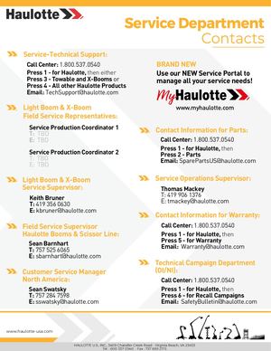 HAULOTTE Service Contacts