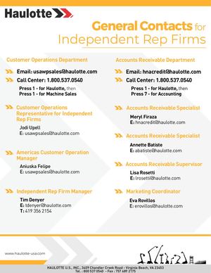 HAULOTTE General Contacts For IRFs