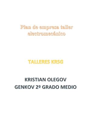 Plan De Empresa Taller Electromecánico