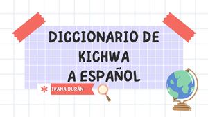 Diccionario De Kichwa A Español
