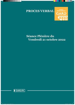 Séance plénière 21/10/2022
