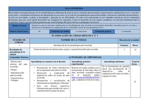 Planificación del taller aula invertida