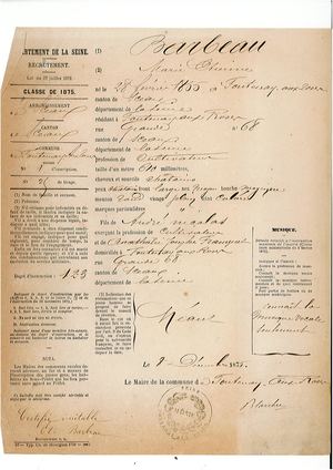 AMFAR NUM Recensement militaire de 1875 de Fontenay-aux-Roses