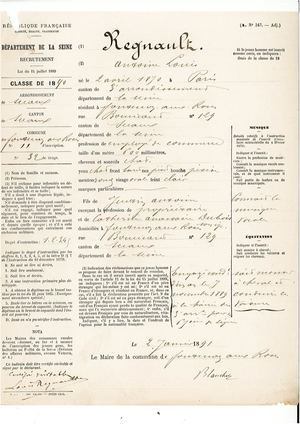 AMFAR NUM Recensement militaire 1890 de Fontenay-aux-Roses