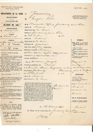 AMFAR NUM Recensement militaire 1891 de Fontenay-aux-Roses