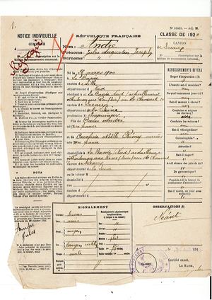 AMFAR NUM Recensement militaire 1920 de Fontenay-aux-Roses