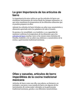 La Gran Importancia De Los Artículos De Barro