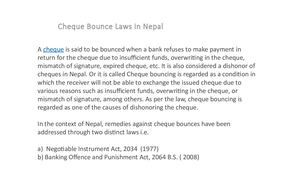 Cheque Bounce In Nepal