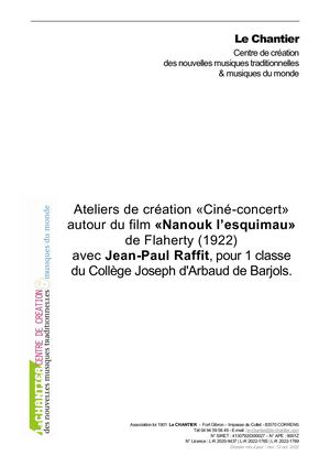 Projet pédagogique Nanouk L Esquimau au CHantier de Correns (83) / en partenariat avec la Sacem