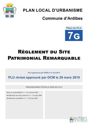7g Règlement Du Site Patrimonial Remarquable Plu032023