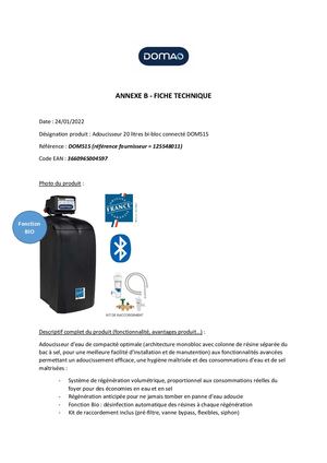 1100880 - Adoucisseur DOMAO Connecté.