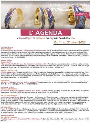 NEWSLETTER MARS 2023 : calendrier des manifestations du Pays de Saint-Yrieix