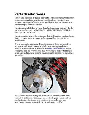 Venta De Refacciones