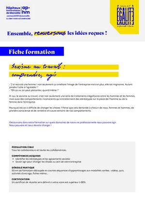 Formation Sexisme Au Travail - Comprendre, Agir