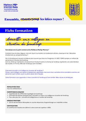 Formation Accueillir Un E Collègue En Situation De Handicap