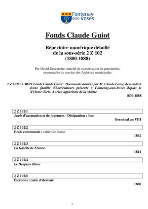 AMFAR FDS 2 Z 102 Fonds Claude Guiot