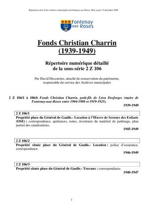 AMFAR FDS 2 Z 106 Fonds Christian Charrin