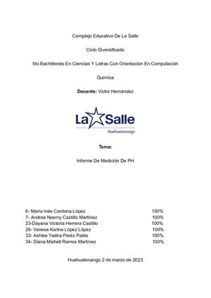 Informe Medición De Ph