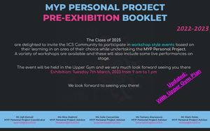 Myp Personal Project Exhibition Brochure Tues 7 March 2023