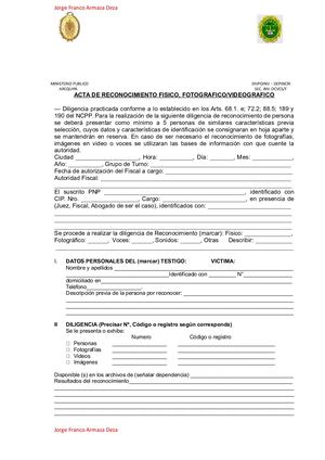 ACTA DE RECONOCIMIENTO FISICO - Jorge Franco Armaza Deza