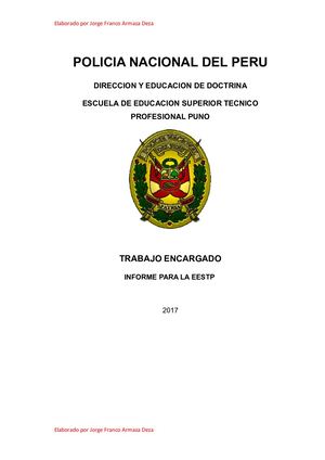 Informe Para La Graduacion En La Escuela EESTP - Jorge Franco Armaza Deza