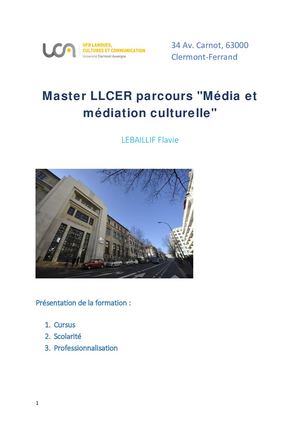 Master Llcer Parcours