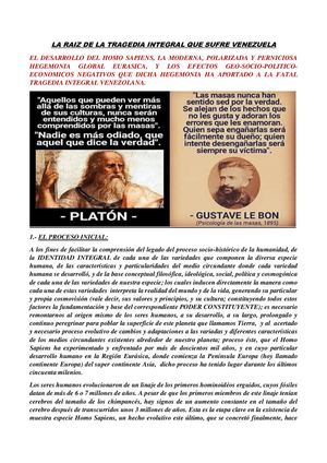 La raíz de la fatal TRAGEDIA INTEGRAL que está sufriendo VENEZUELA