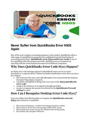 Never Suffer From Quick Books Error H505 Again