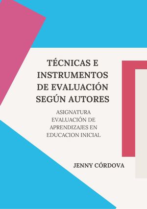 Instrumentos y Técnicas de Evaluación