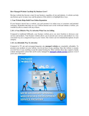 How Managed Website Can Help My Business Grow