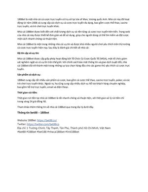 188bet - Nha Cai Ca Cuoc 188bet
