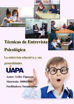 Revista Tecnica De Entrevista Psicologica Ambito Educativo