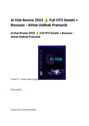 Ai Hub Review 2023 Full Oto Details + Bonuses Ai Hub Uddhab Pramanik
