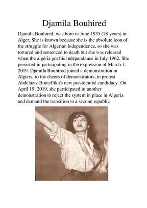 Djamila Bouhired's Biography