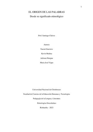 El Origen De Las Palabras Revista