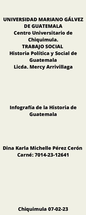 Infografía De Historia De Guatemala, Dina Peréz, 1er Sementre De Trabajo Social