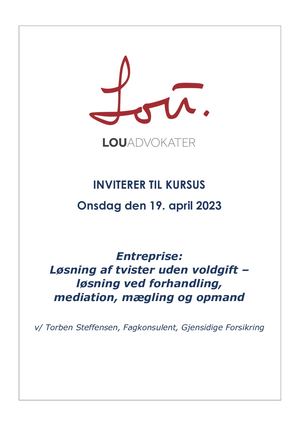 Kursus Entreprise Løsning Af Tvister