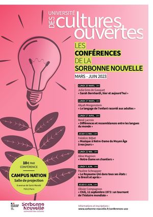 Programme Université des cultures ouvertes 2023 - Sorbonne Nouvelle