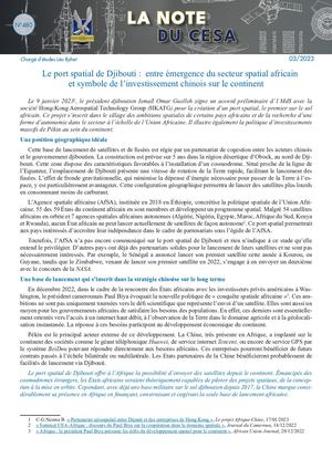 LA NOTE DU CESA N°480