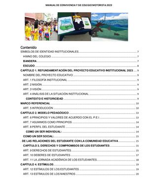 Manual De Convivencia 2023 Ajustado