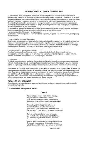 HUMANIDADES Y LENGUA CASTELLANA