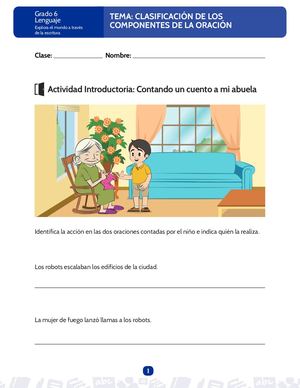7 DBA 6 2 Clasificacion De Los Componentes De La Oracion