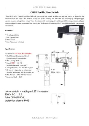 CM2K-025HM CM2K-025HK Flow Switch -- Low Cost Replacement